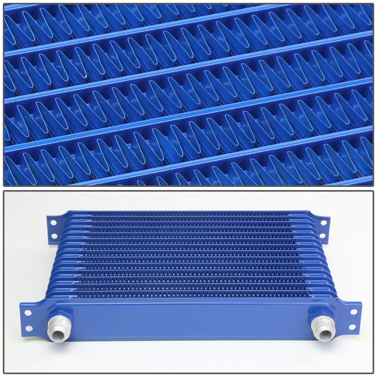 10-AN Blue Aluminum Powder Coated Oil Cooler for Racing Engines/Transmissions
