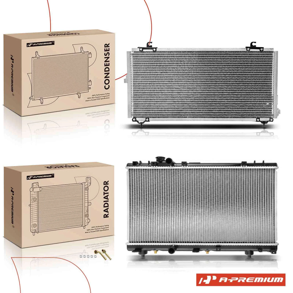 2Pc Radiator & A/C Condenser Cooling Kit for Toyota Tercel (1995–1997)