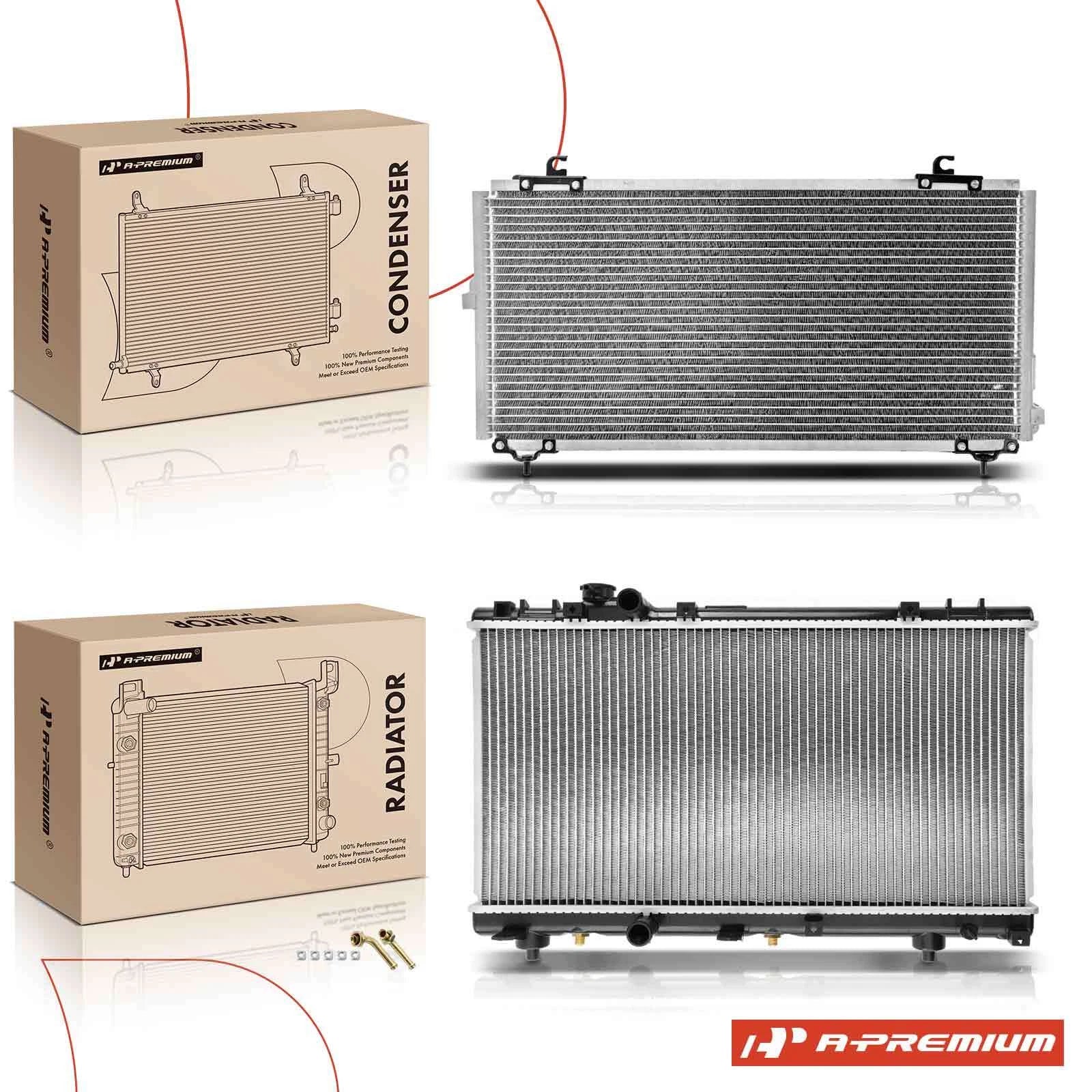 2Pc Radiator & A/C Condenser Cooling Kit for Toyota Tercel (1995–1997)
