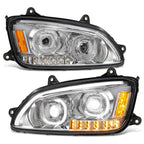 LED DRL Turn Signal Dual Projector Headlights for Kenworth T170 T370 T660 (2008–2019)