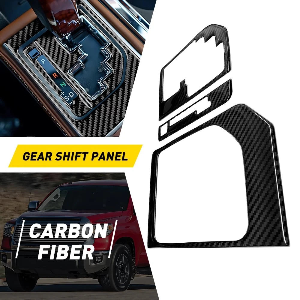 Carbon Fiber Gear Shifter Knob Panel Cover for Toyota Tundra (2014–2021)