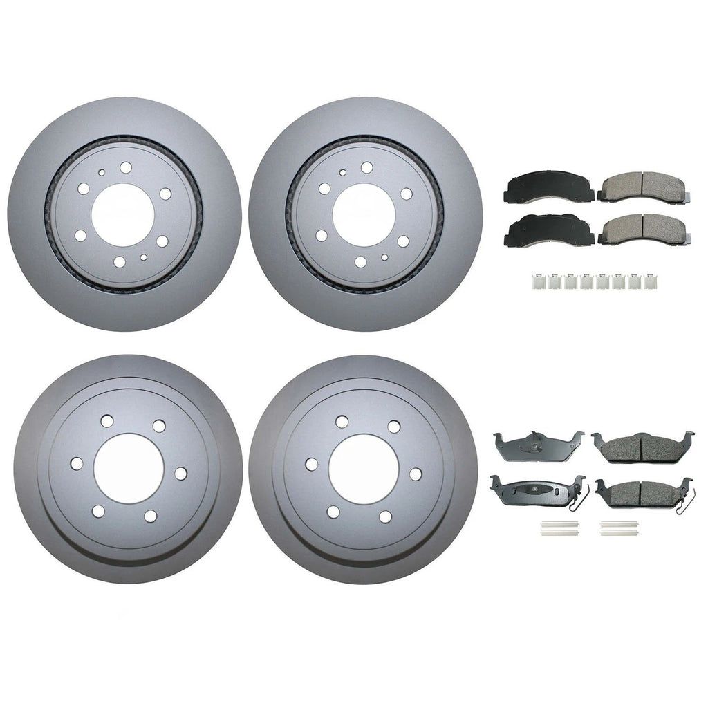 Front Rear Brake Kit Rotors Akebono Ceramic Pads for Ford F-150 (2004–2023)