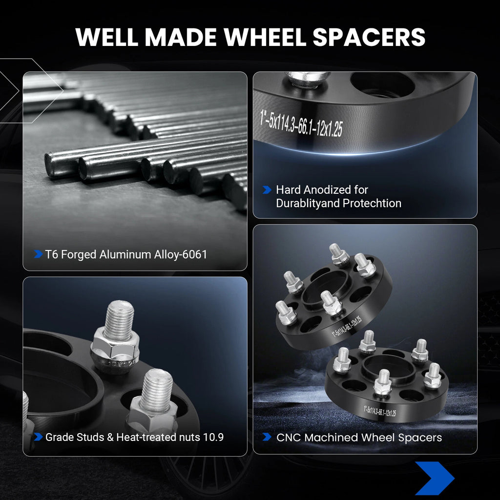 Set of 4 Hubcentric Wheel Spacers for Nissan 350Z 370Z Infiniti G35 G37 (2003–2020)