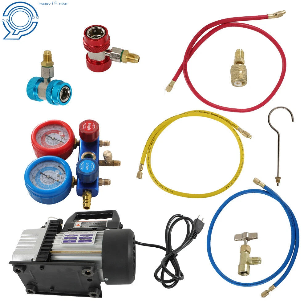 Air Vacuum Pump for HVAC AC Manifold Gauge Set (110V)