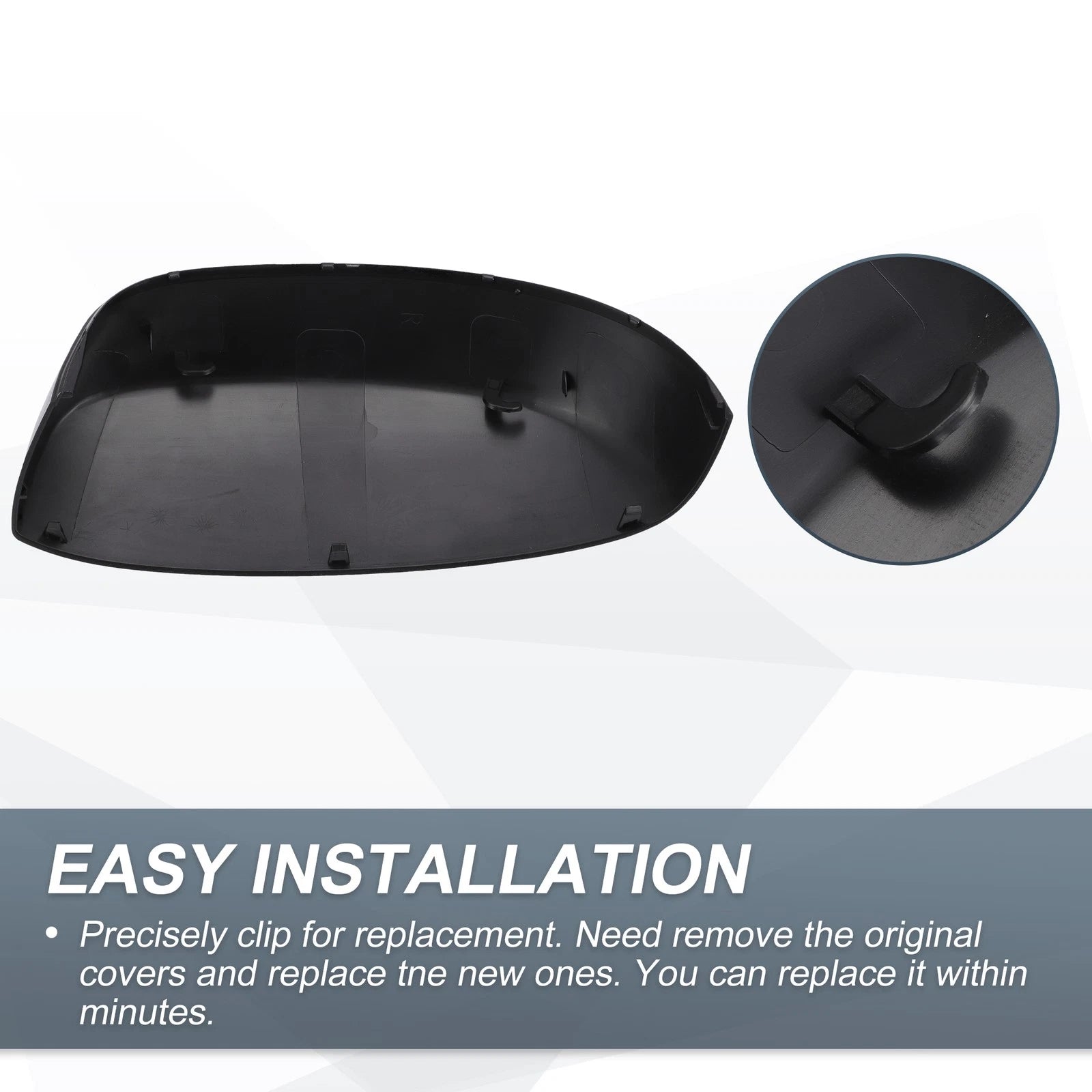 Set of 2 Rearview Mirror Cover Caps Gloss Black for Chevrolet Avalanche (2002–2013)