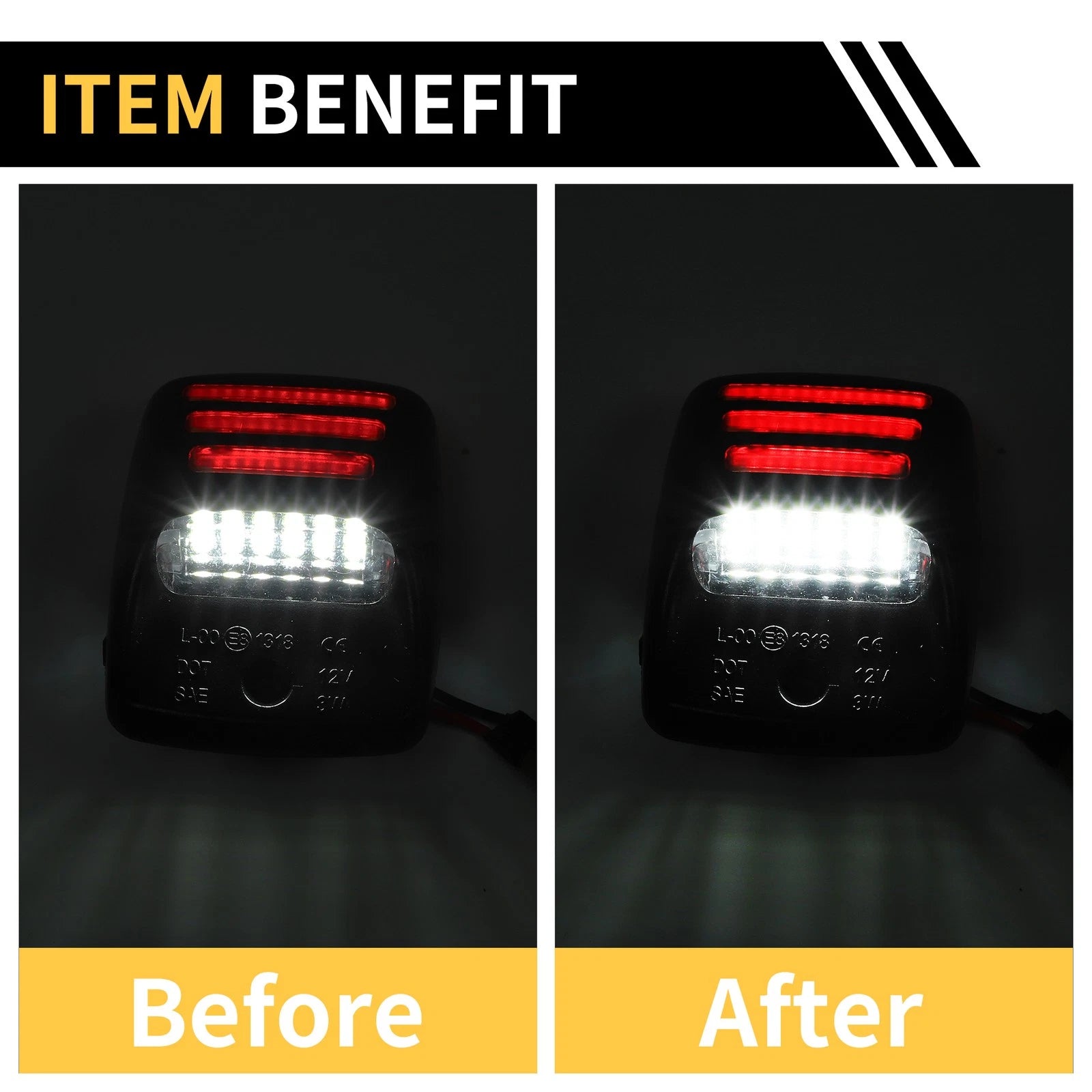 2X License Plate Light Tag Lamp for Toyota Tundra (2000–2013) White Red