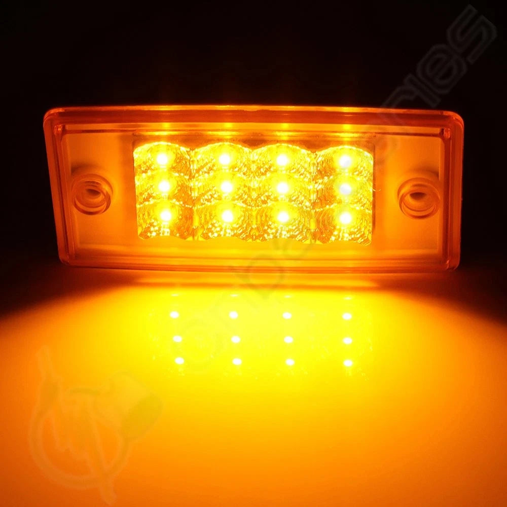 2pcs LED Amber Side Marker Turn Signal for Truck Trailer (12V)