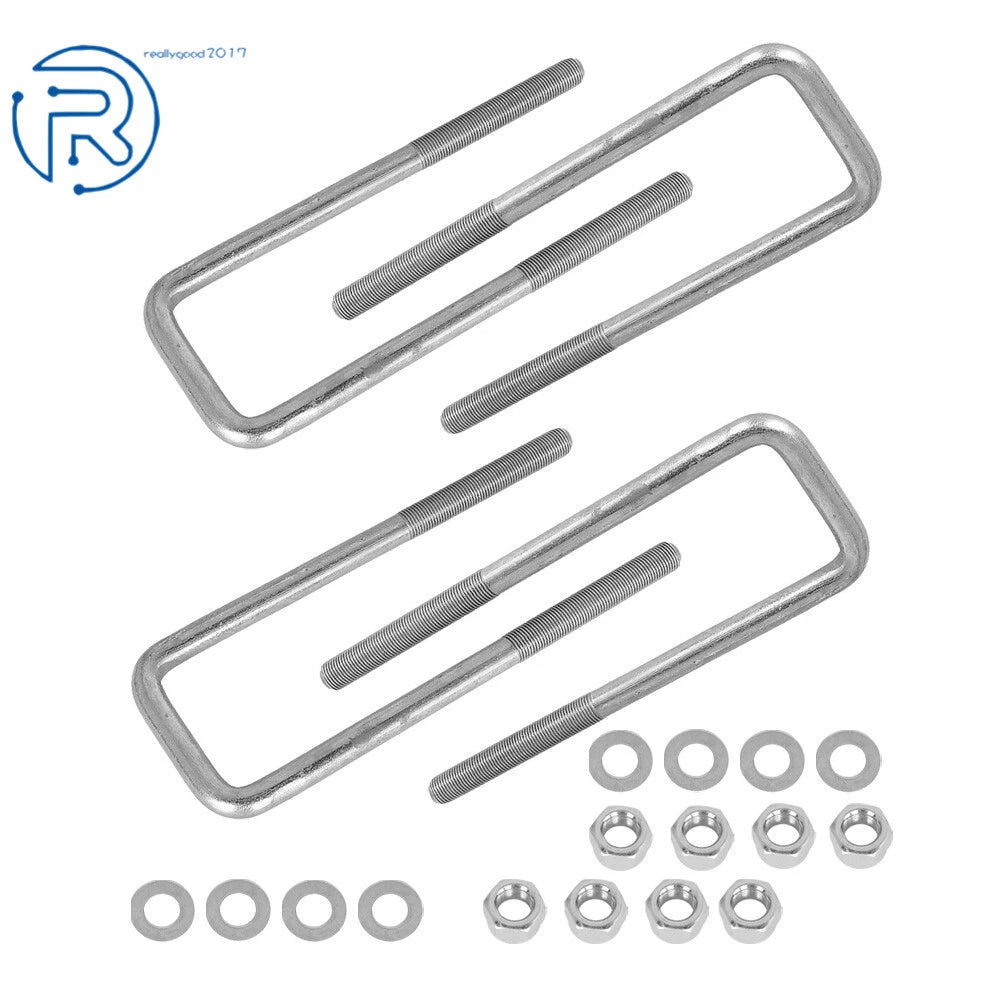 Set of 4 Square U-Bolts for Chevy Silverado (1988-2019)