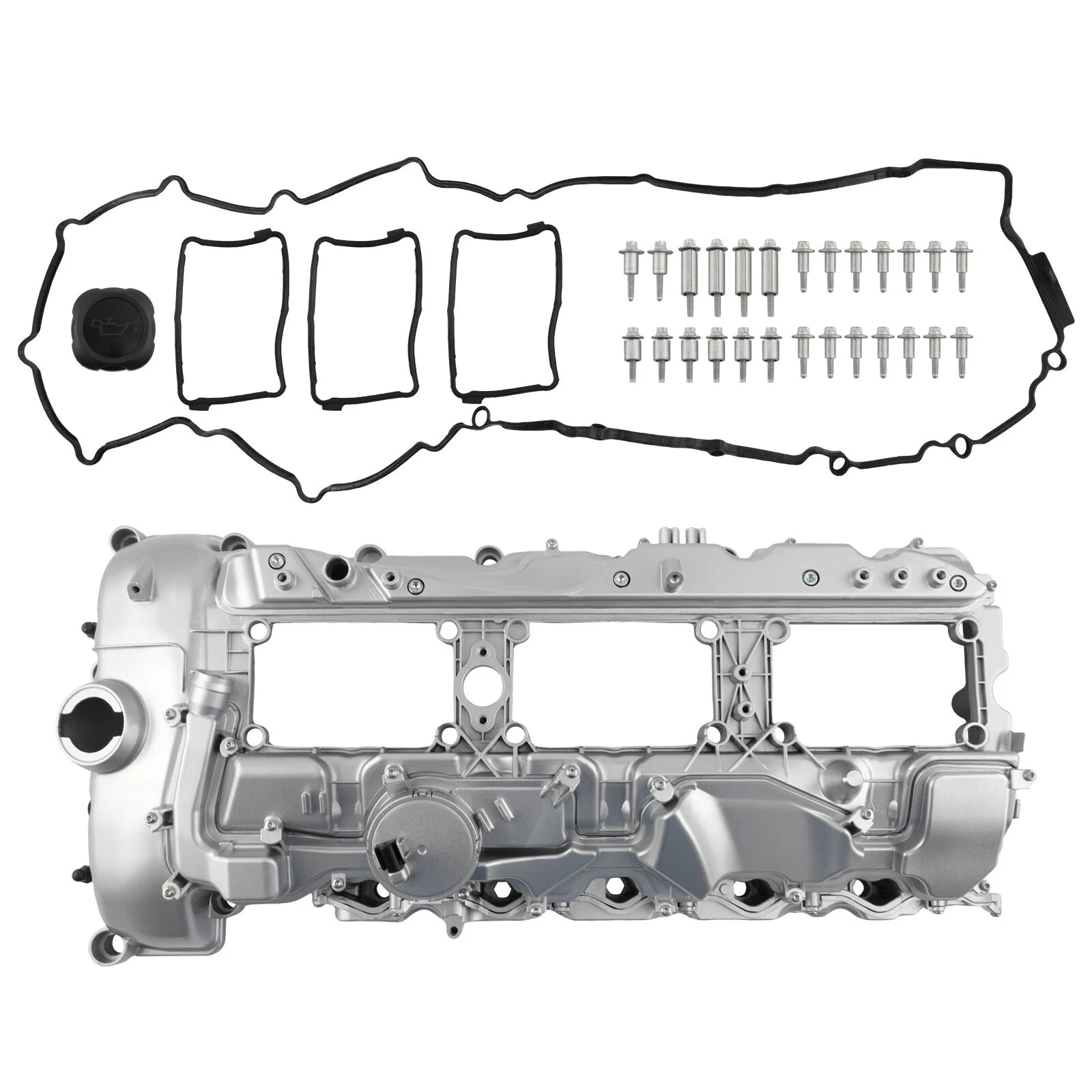 Aluminum Valve Cover with Gasket & Cap for BMW 135i 335i 540i 640i 740i X3 X5 (2011–2020)