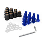 10X Motorcycle Wind Screen Shield Alu M5x16mm Screw Bolt Washers Kit Blue