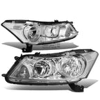 Pair Chrome Housing Clear Corner Headlights for Honda Accord Sedan (2008–2012)