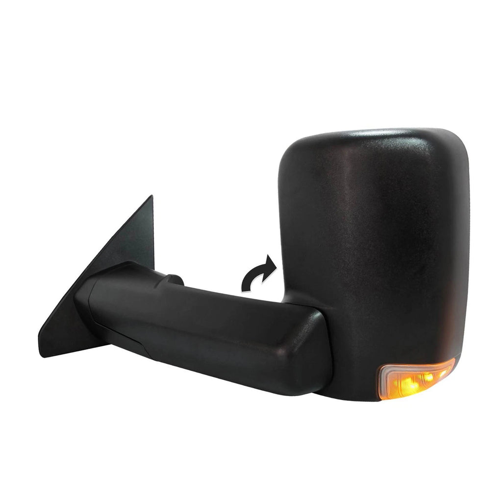 Textured Driver Side Power Tow Style Door Mirror w/Turn Signal/Puddle Lamp/Temp
