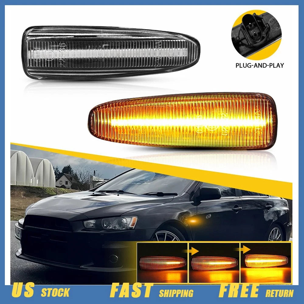 Front Amber LED Side Fender Light for Mitsubishi Outlander Lancer Mirage (2013–2023)