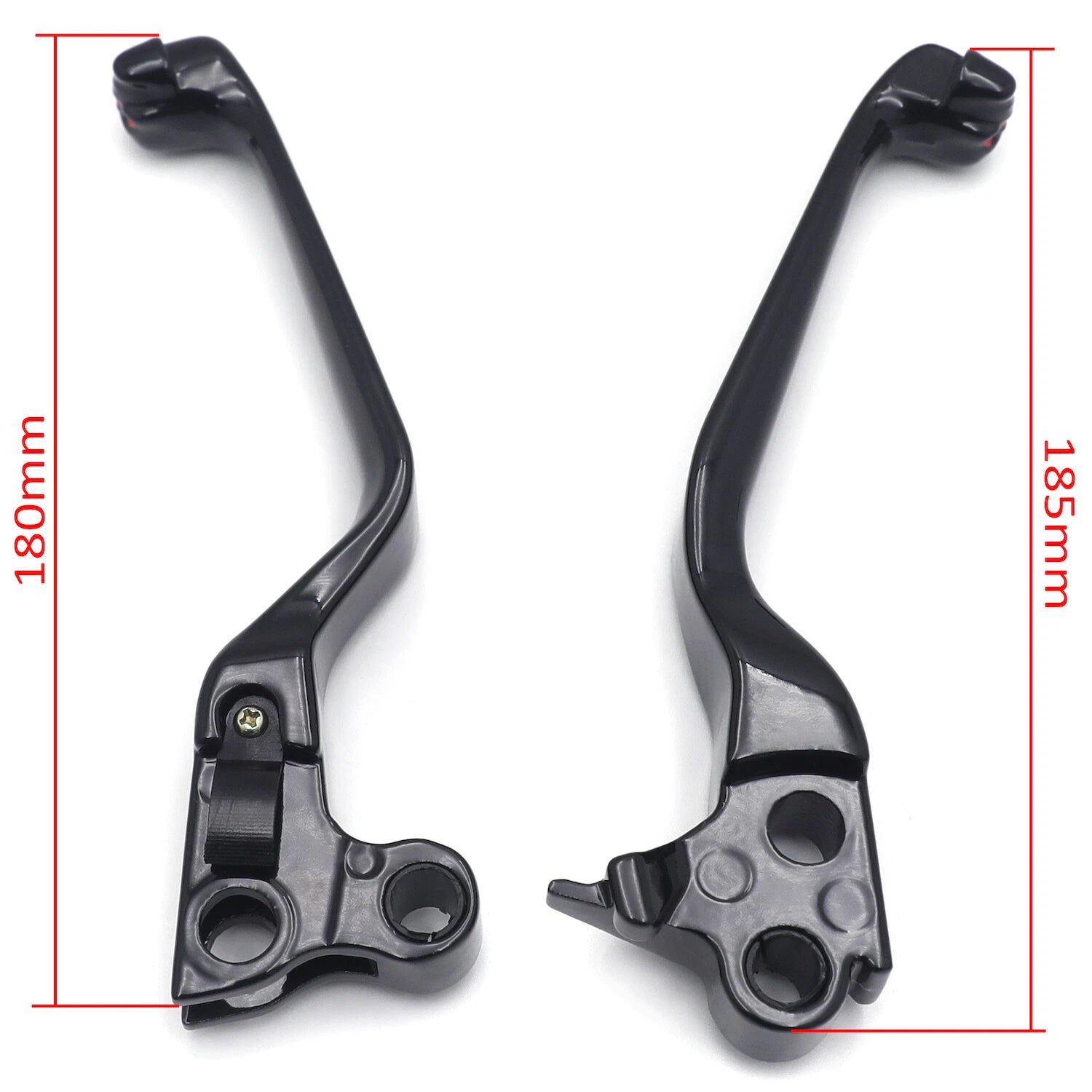 Black Smooth Skull Wide Blade Levers for Harley XL/Dyna/Softail (1996–2014)