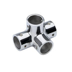 Marine Four Way Rail Fitting for Boat Pipe Connections (316 Stainless Steel)