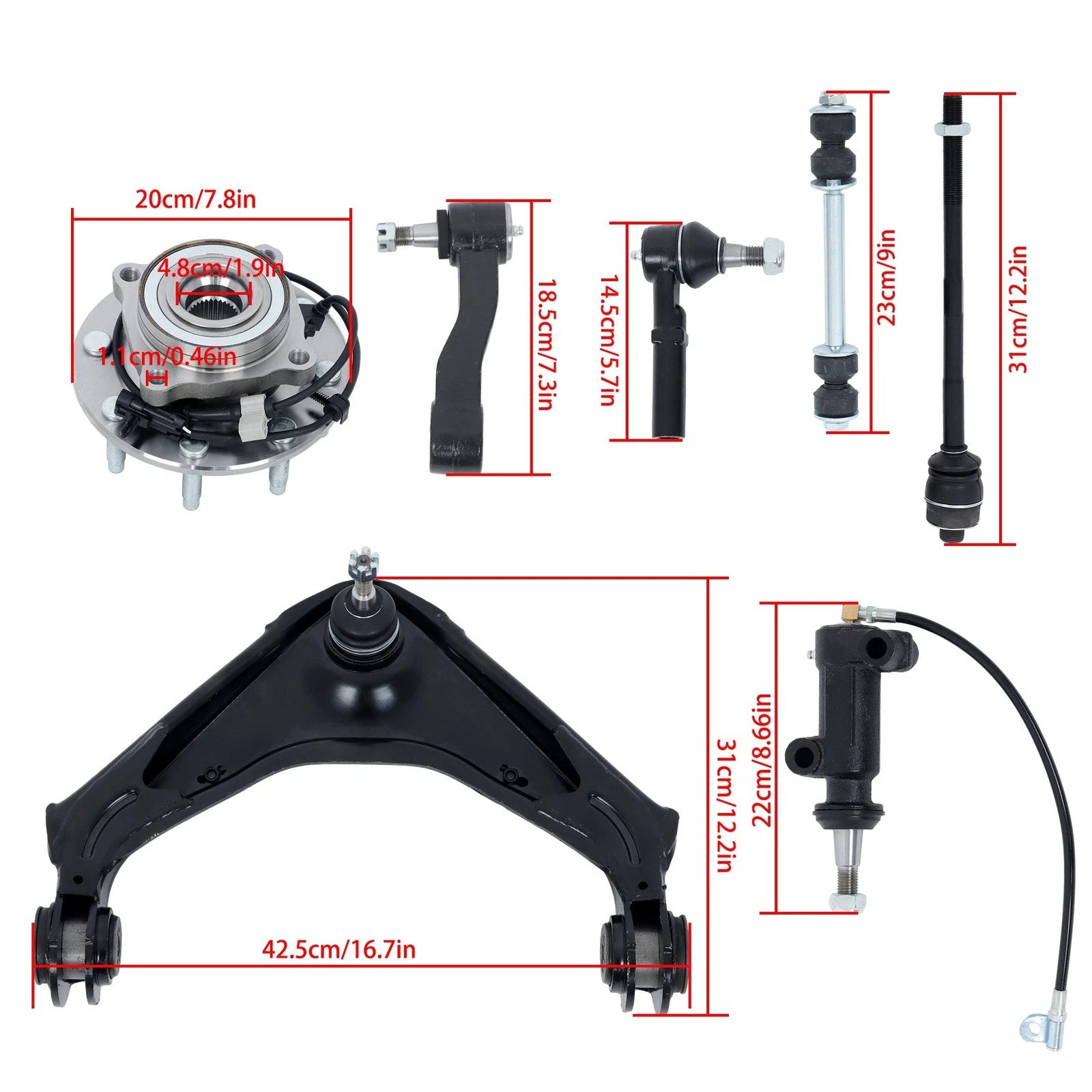 Front Wheel Bearing Hub Control Arm for Chevrolet Silverado 3500 (2001–2006)