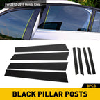 Set of 8 Black Pillar Post Covers for Honda Civic (2012-2015)
