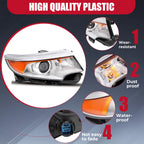 Halogen Projector Headlight for Ford Edge (2011–2014) w/5 Pins Passenger