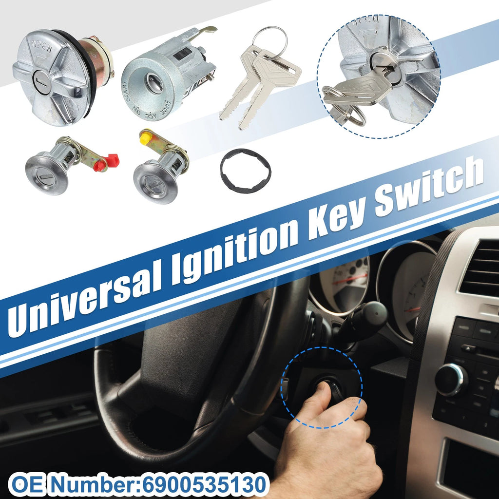 Set of 1 Ignition Switch Cylinder with Keys for Toyota Pickup (No. 6900535130)
