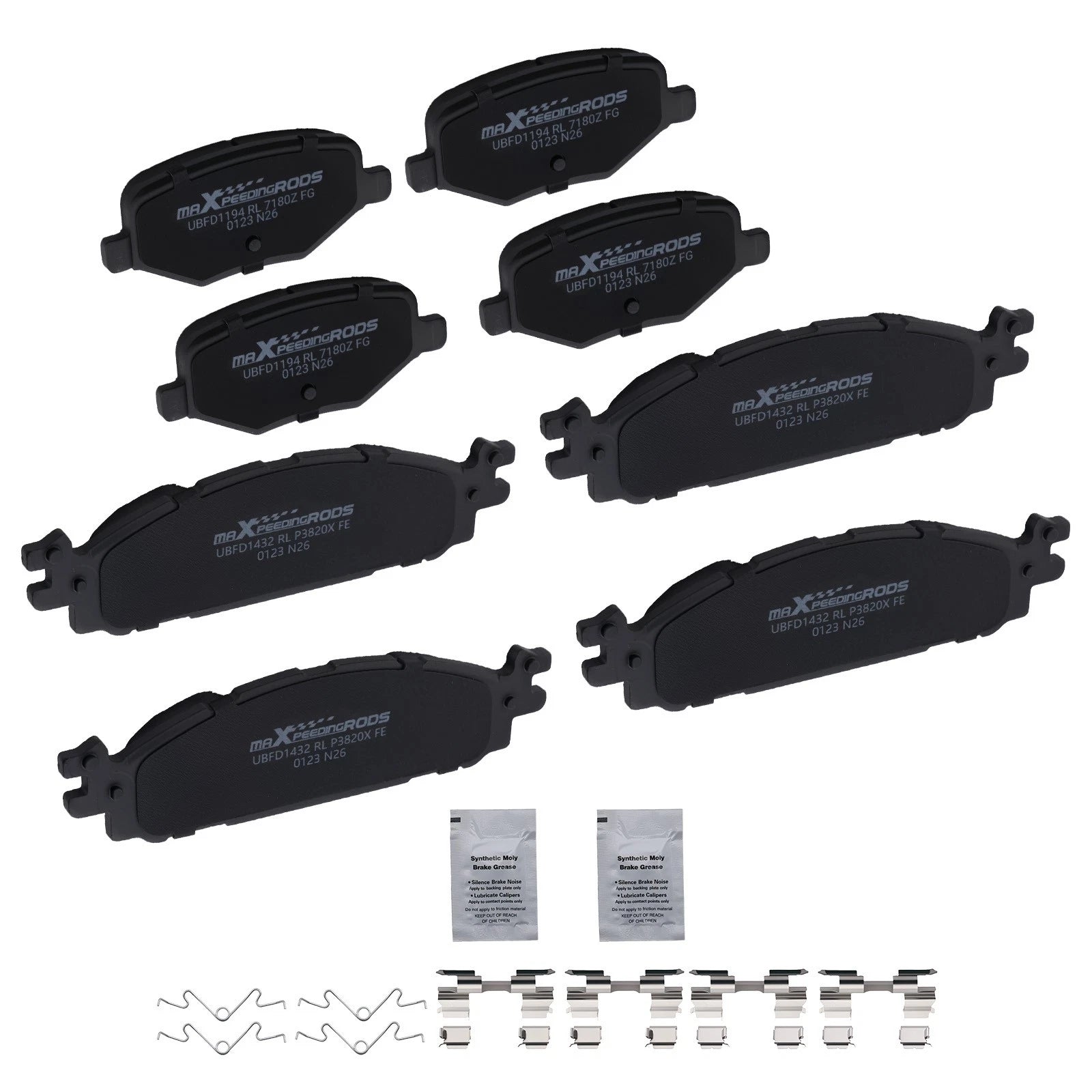 Front & Rear Brake Pads Kit for Ford Explorer, Flex, Taurus, Lincoln MKS, MKT (D1508)