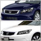 Headlight Set for Honda Accord Sedan (2008–2012) Black Housing Clear Corner