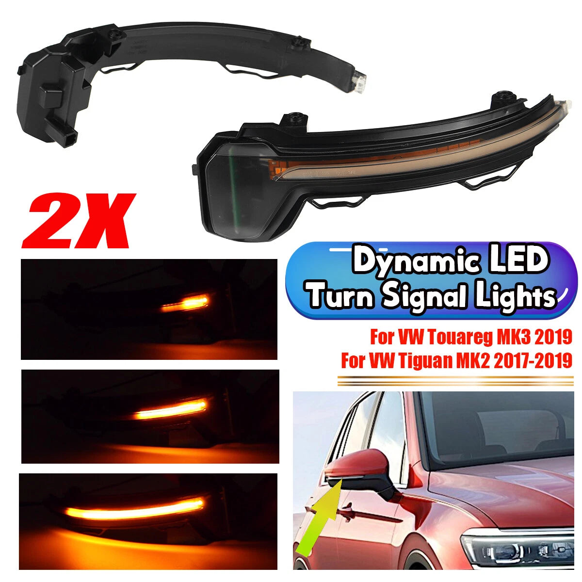 Sequential Side Mirror Blinker Turn Signal Light for Tiguan AD/BW MK2 (2016–2022)