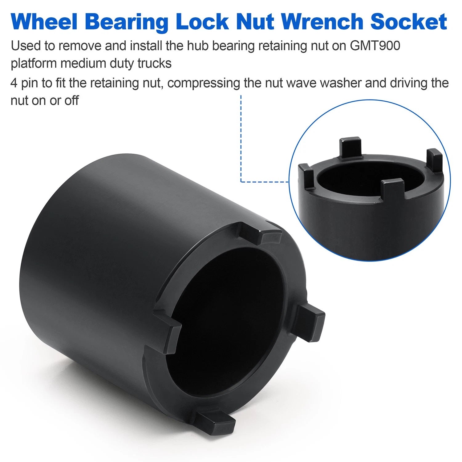 Wheel Axle Nut Socket J-44275 for Chevrolet Kodiak, GMC Topkick (2003–2009)