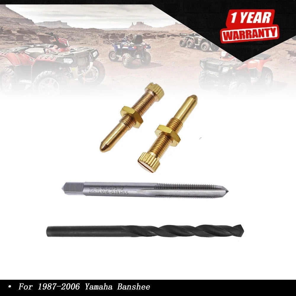 Idle Screws & Jamb Nut Drill Bit Tap Install Kit for Yamaha Banshee (1987–2006)