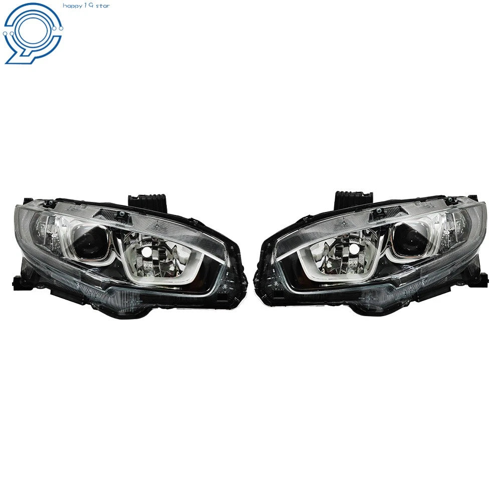 Set of 2 Projector Headlights for Honda Civic (2016-2020) Clear Lens