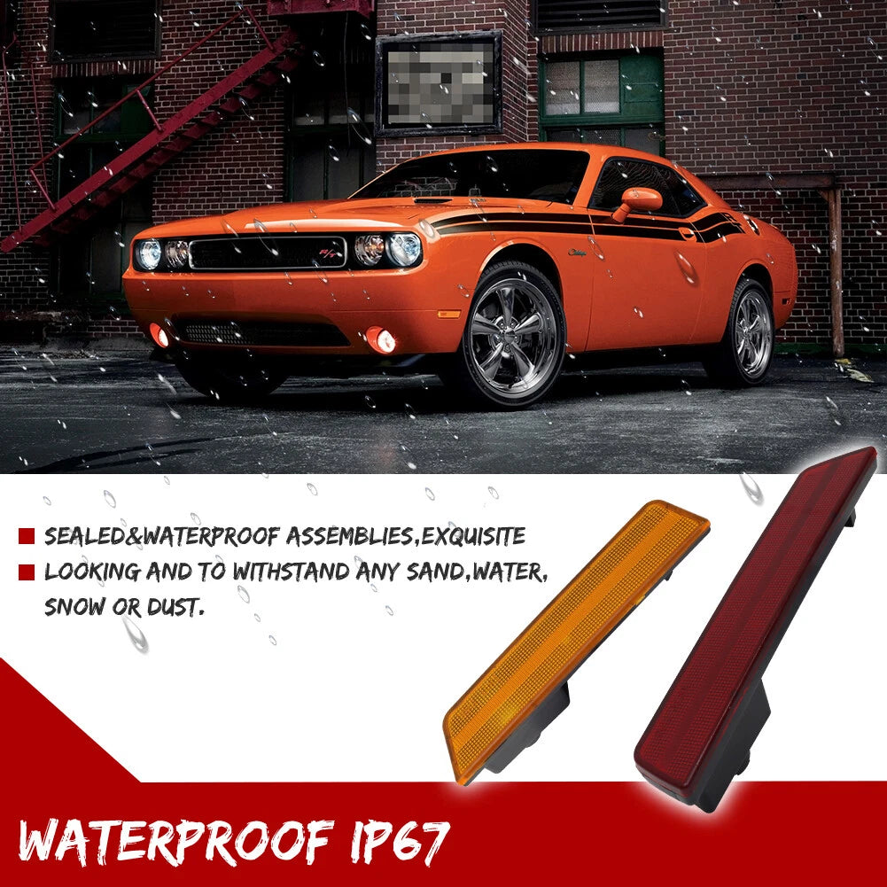 Set of 4 OE-Style Front & Rear Side Marker Lights for Dodge Challenger (2008–2014)
