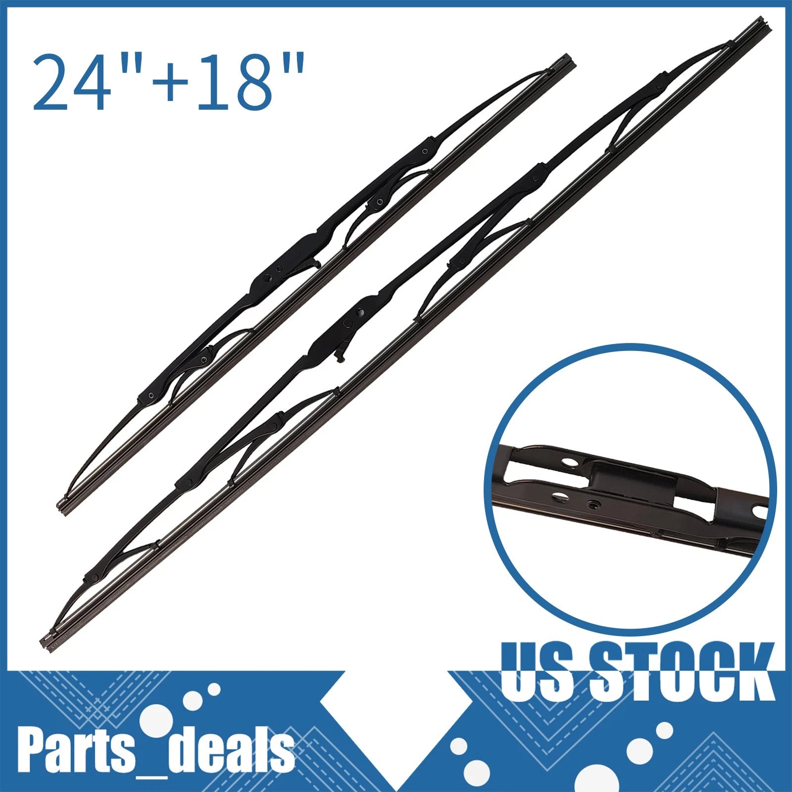 Set of 2 Front Wiper Blades for [Make Model]  24" + 18"