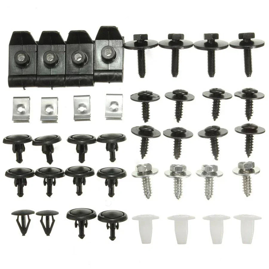 40 x Engine Cover Clip Shield Guard Metal Screw Bolt Fasteners for Car