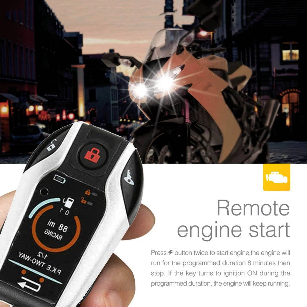 Two Way Motorcycle Alarm System for Universal Motorbikes (DC 12V)