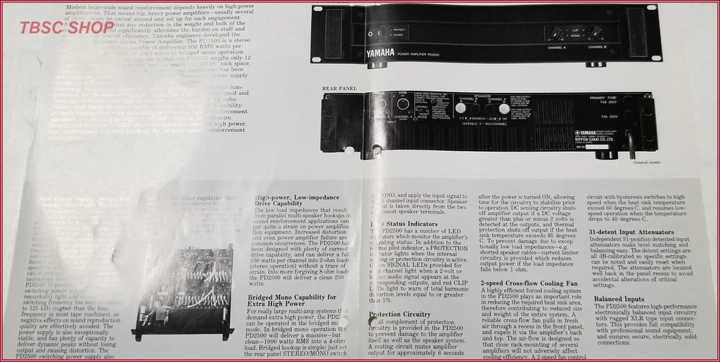 Yamaha PD2500 Power Amplifier for Yamaha PD2500