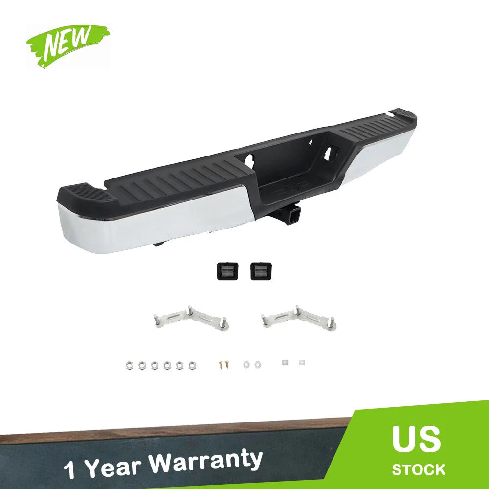 Chrome Steel Rear Step Bumper Assembly w/ Max Tow for Ford F-150 (2015–2020)