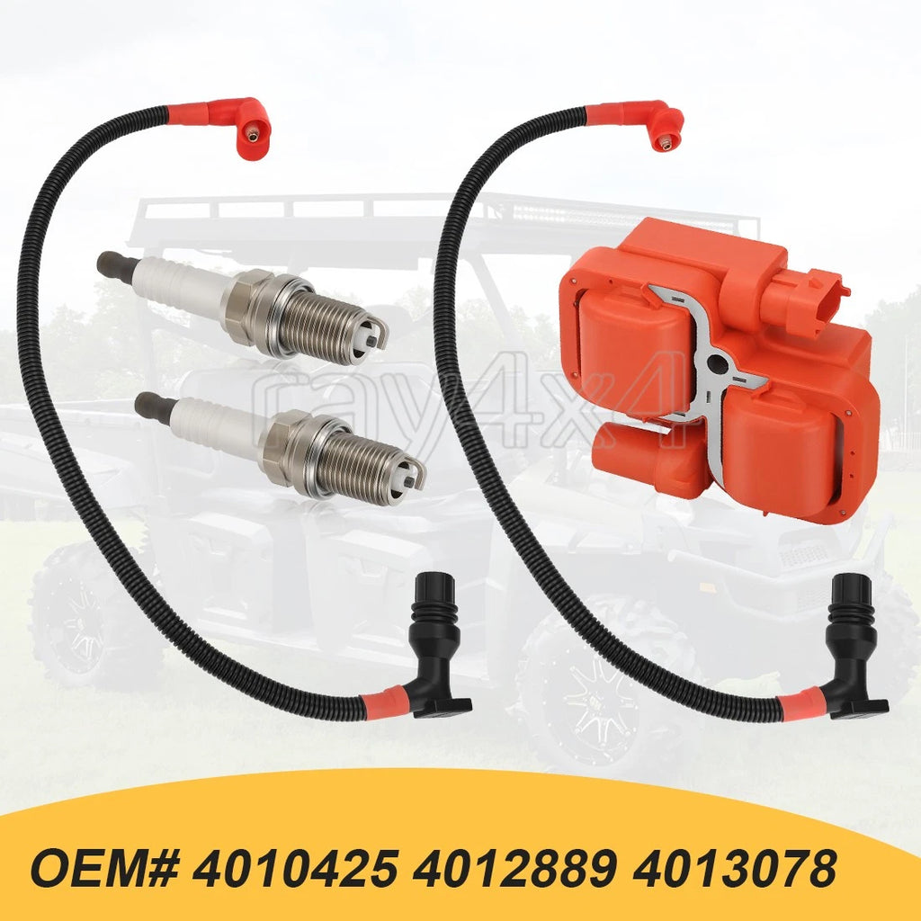 Ignition Coil & Spark Plug with Wire Cap for Polaris RZR 800 S 4 (2011–2014)