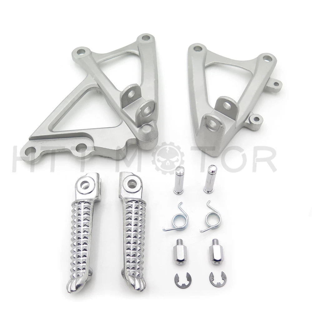 Set of 2 Front Rider Footpegs Pedals Brackets for Yamaha YZF R1 (2009–2011)