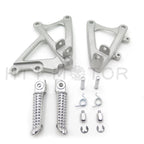 Set of 2 Front Rider Footpegs Pedals Brackets for Yamaha YZF R1 (2009–2011)