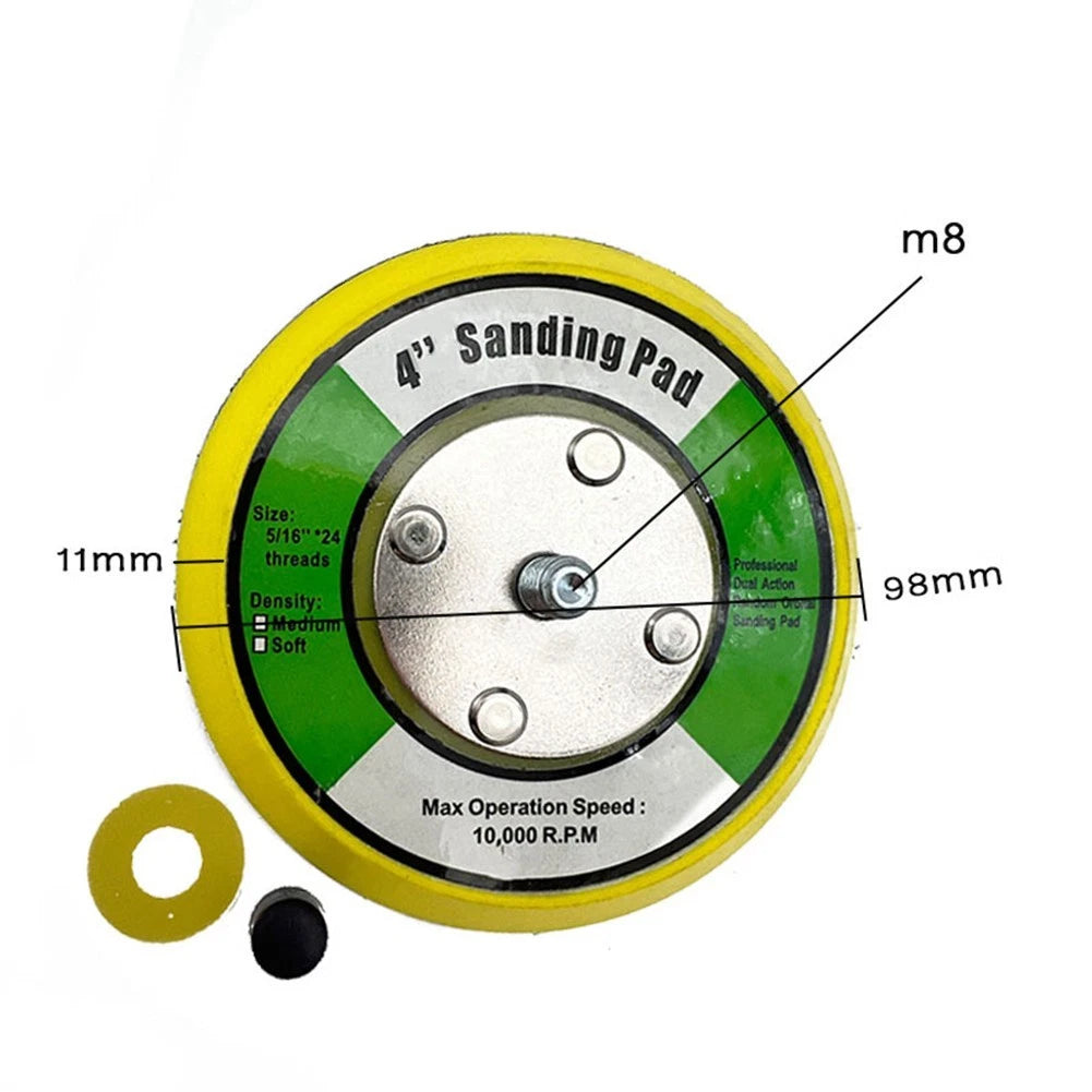 Sanding Pad 4In for Air Sanders M8 Threaded Design