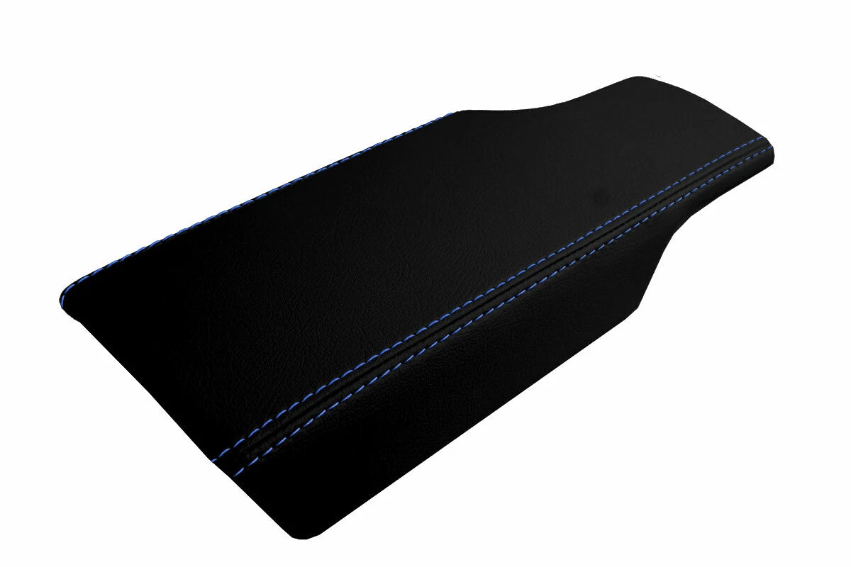 Leather Console Lid Armrest Cover for Porsche 987 Cayman (2005–2012) Blue Stitch