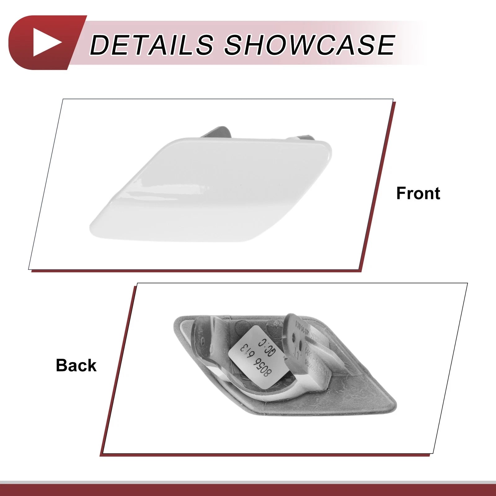 Front Left Bumper Trim Nozzle Cover No. 51118056613 for BMW 320i (2012–2019)