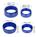 3pcs Blue AC Climate Control Ring Knob Trim Cover for Dodge Challenger (2015–2023)