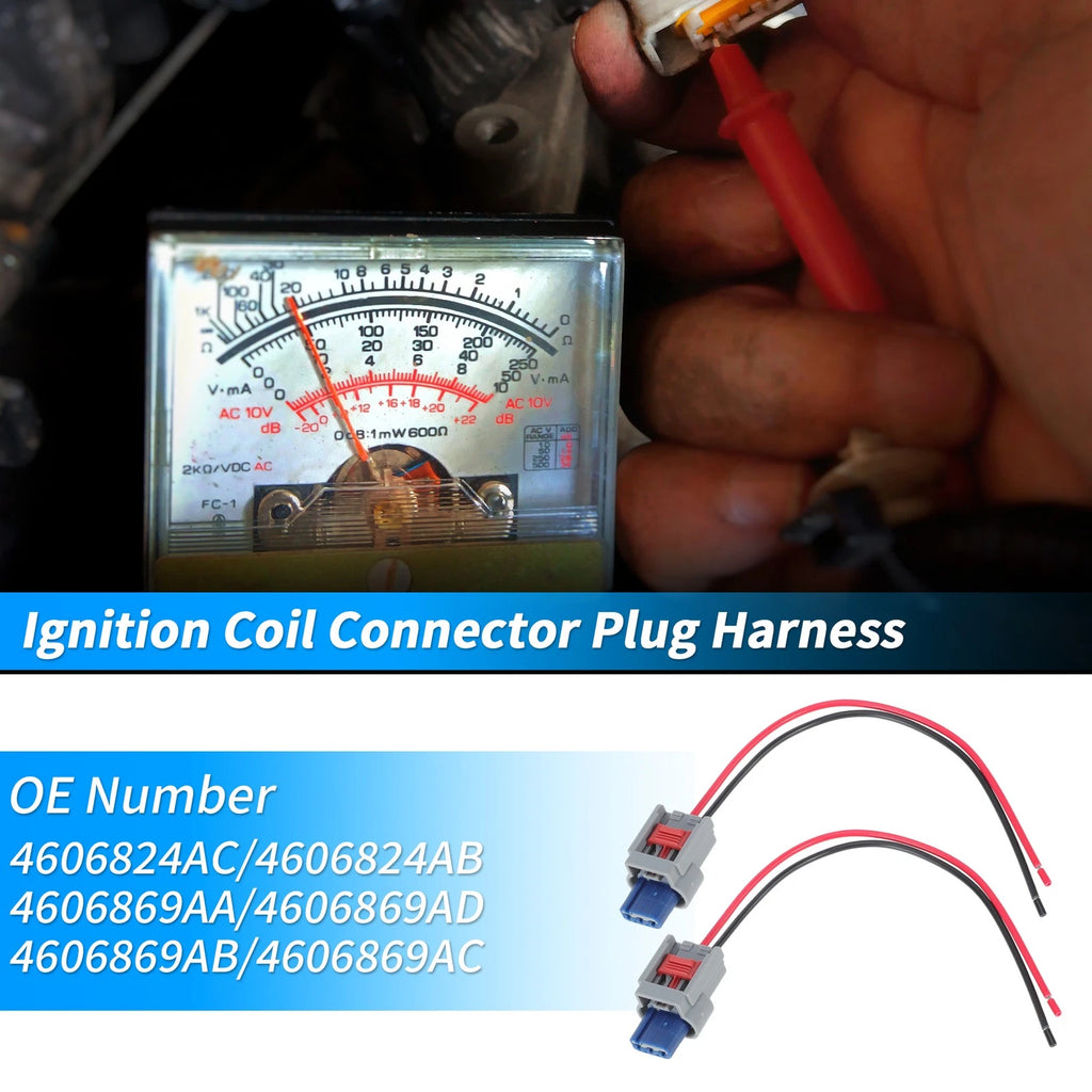 2Pcs Ignition Coil Connector Plug Harness for Chrysler 200 (2007–2014) No. 4606824AC