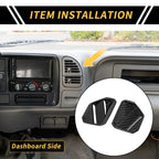 Set of 2 Carbon Fiber Air Vent AC Outlet Cover Trim for Toyota Tundra (2022–2024)