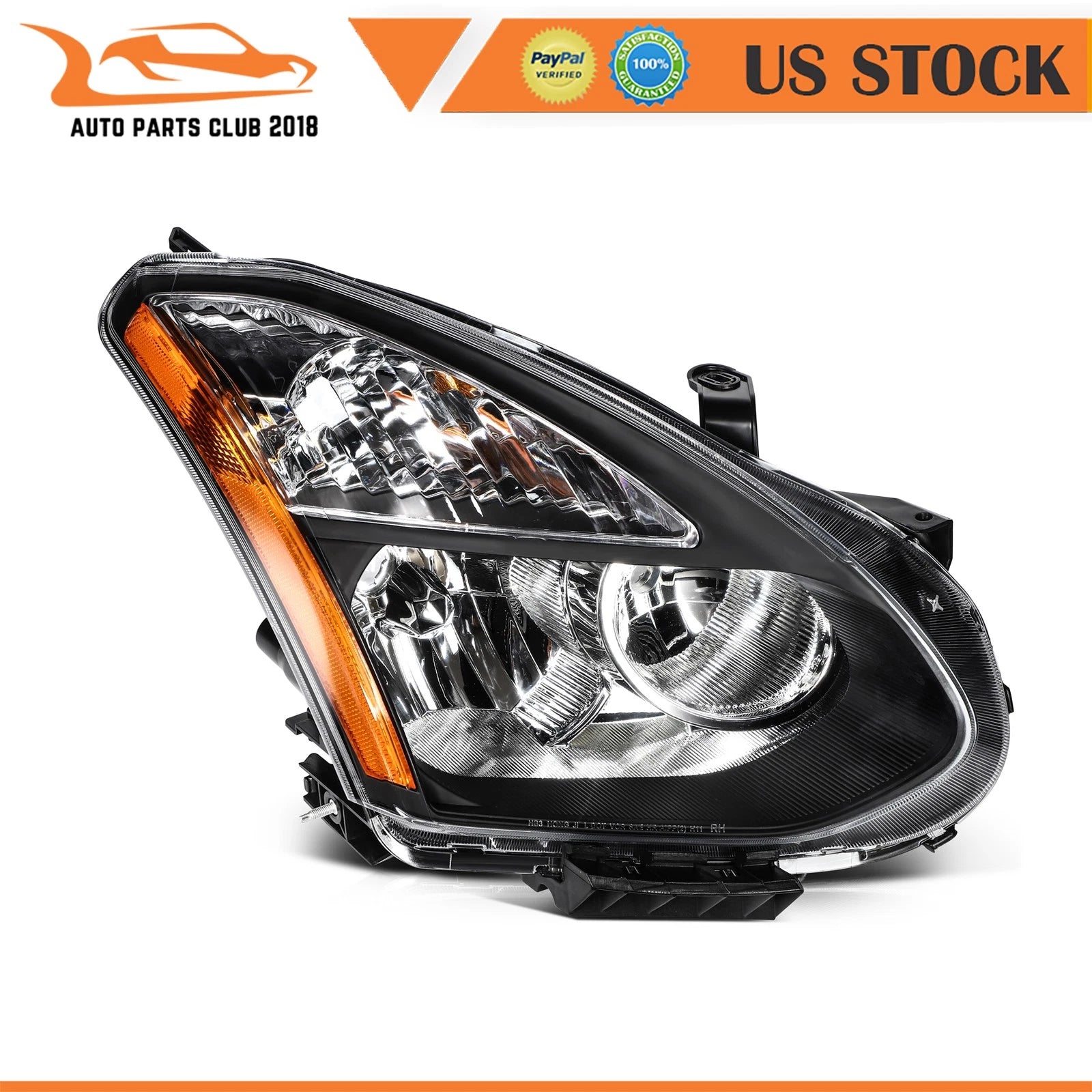 Chrome Housing Headlights Assembly Pair for Nissan Rogue (2008–2013)