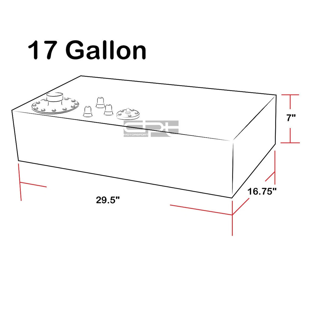 17 Gallon Racing Fuel Cell Tank with Cap & Level Sender for Universal Fit