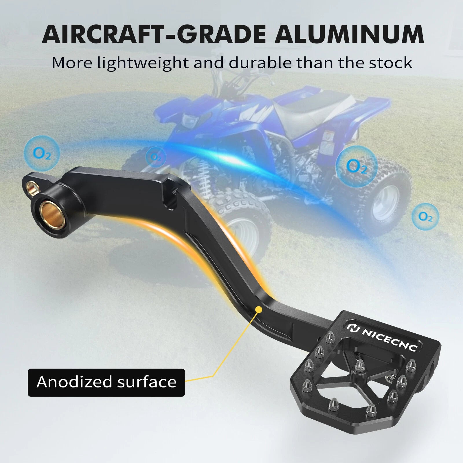 Aluminum Brake Foot Pedal Lever for Yamaha YFZ450X/R/RSE (#18P-27211-01-00)