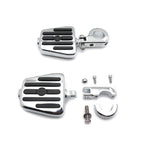 Chrome 1 1/4" Gear Skull Foot Peg Footrest w/ P-Clamp Kit for Harley Sportster