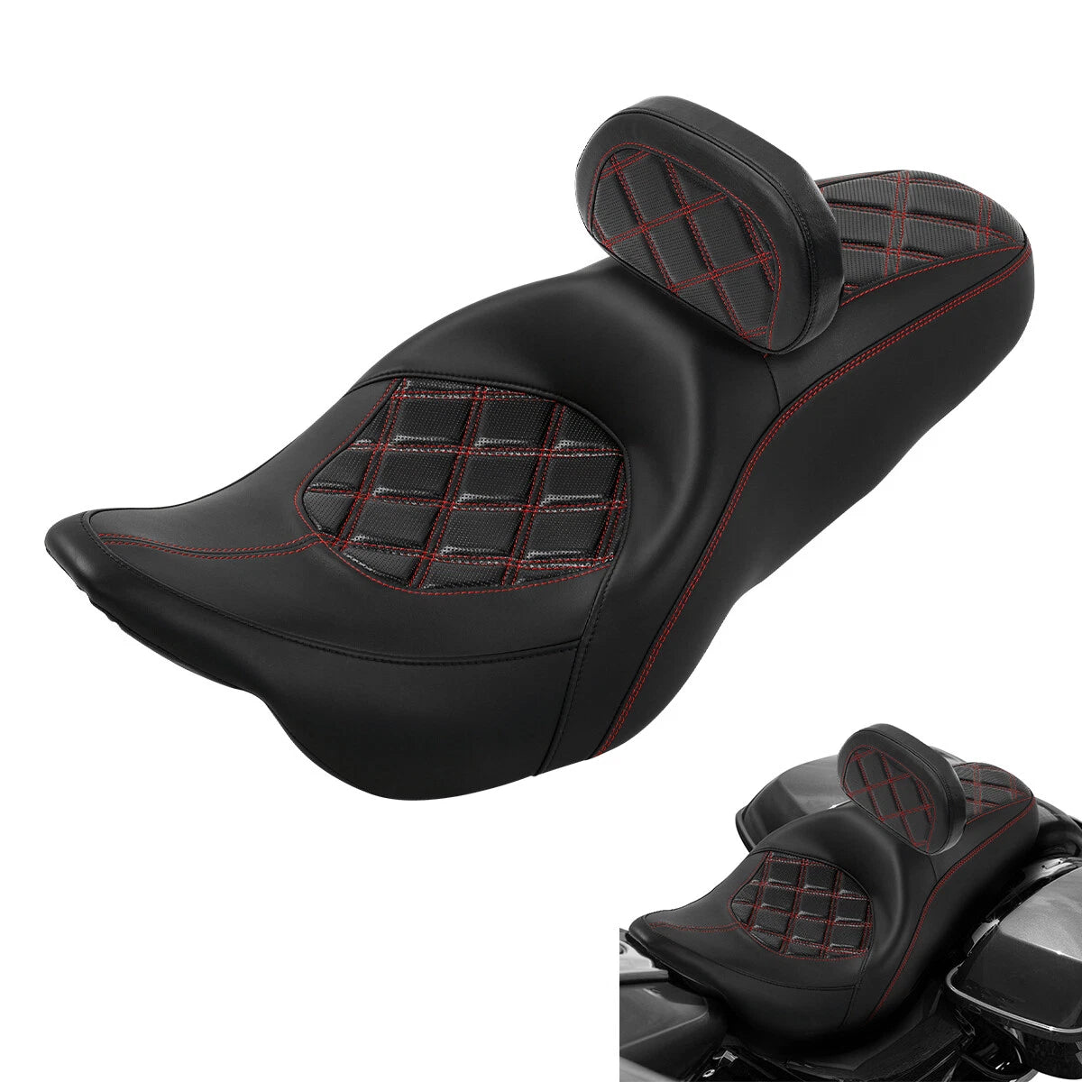 Backrest for Harley Street Glide (2009–2023) - Black Driver Passenger