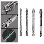 NineFlute Drill Bit for Tile and Glass with Hex Shank Triangle Shape
